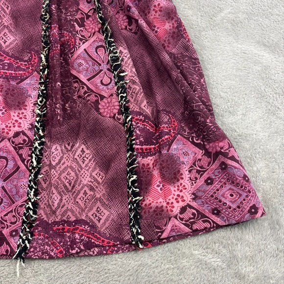 VTG Koos of Course Velvet A-Line Skirt Womens 14 Purple Mixed Media Fairy Artsy - Picture 5 of 12